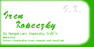 iren kopeczky business card